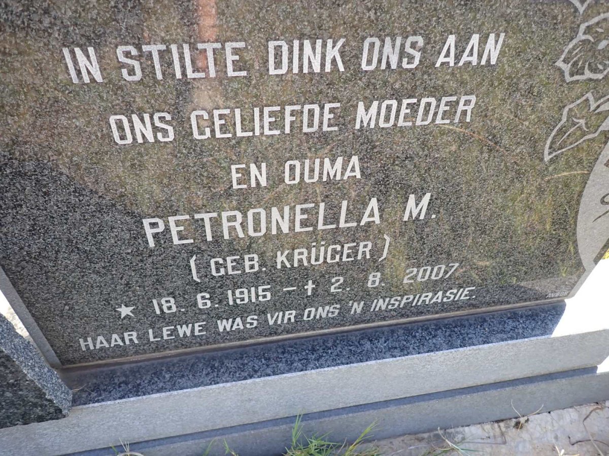 MOSTERT Petronella M. nee KRUGER 1915-2007