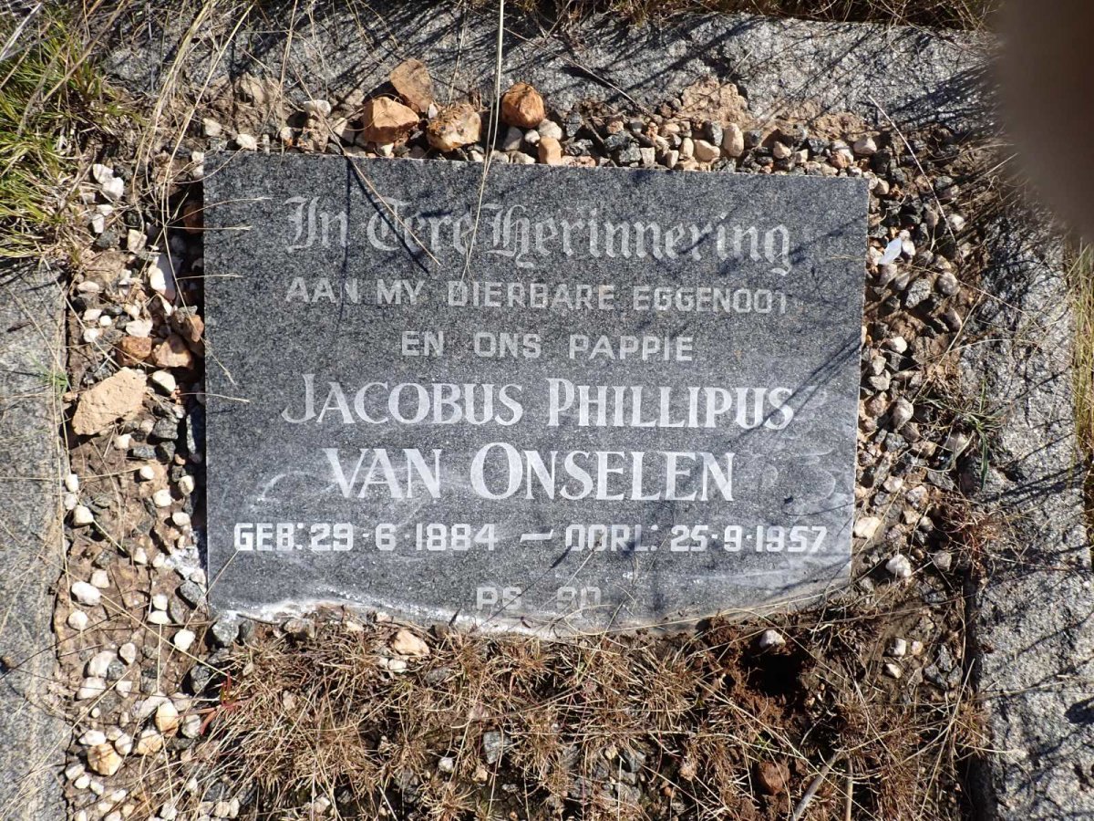 ONSELEN Jacobus Phillipus, van 1884-1957