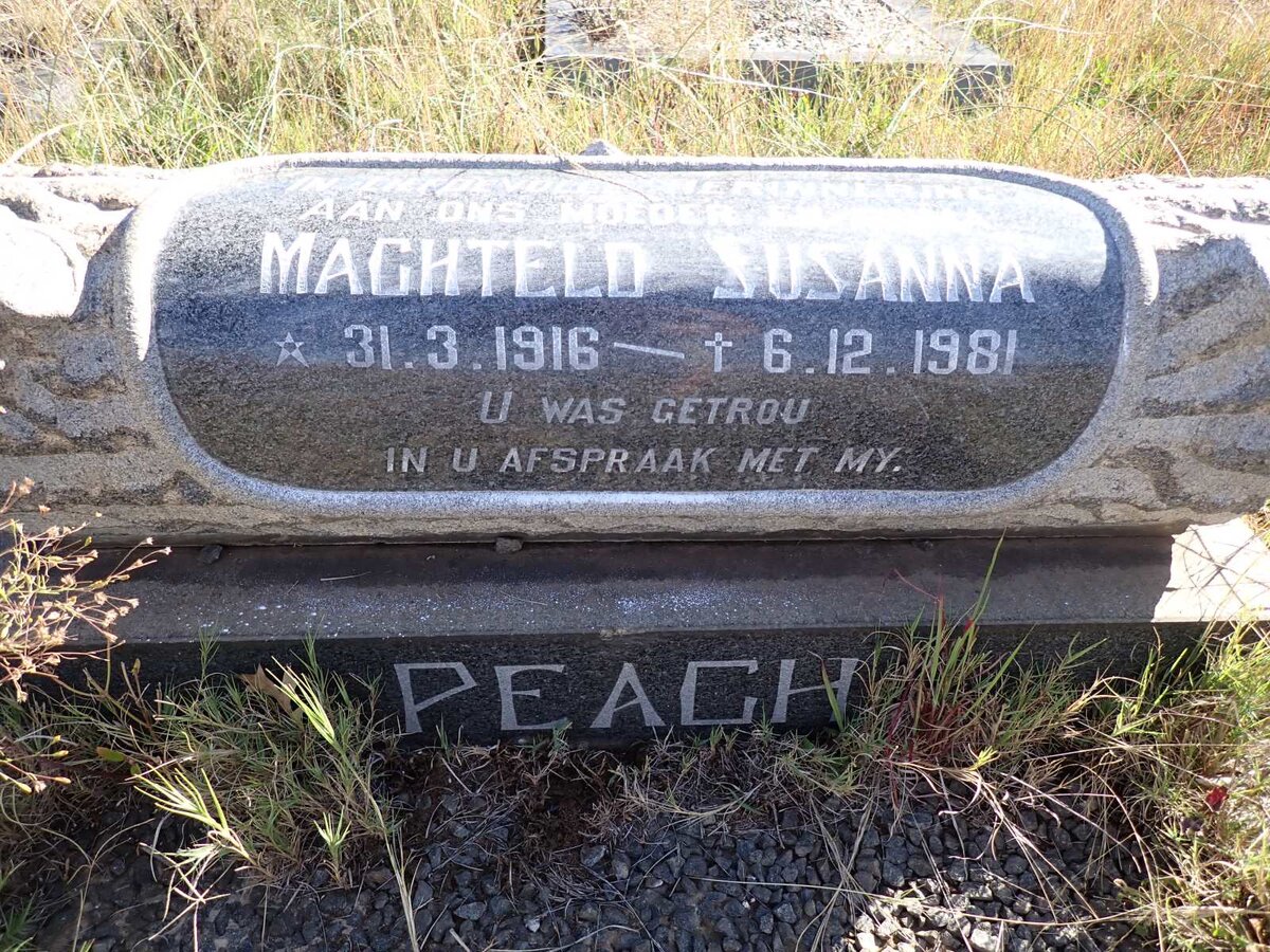 PEACH Machteld Susanna 1916-1981