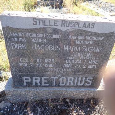 PRETORIUS Dirk Jacobus 1879-1960 &amp; Maria Susana Adriana 1882-1963