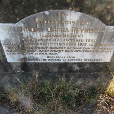 REYNEKE Naomi Orpha nee BESTER 1880-1918_2