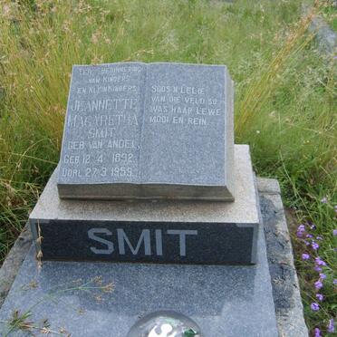 SMIT Jeannette Magaretha nee VAN ANDEL  1892-1959