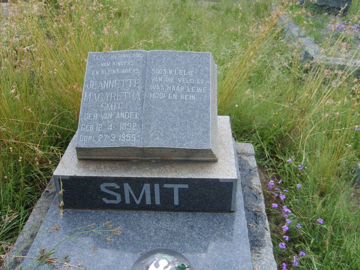 SMIT Jeannette Magaretha nee VAN ANDEL  1892-1959
