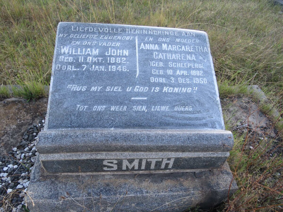 SMITH William John 1882-1946 &amp; Anna Margaretha Catharena SCHEEPERS 1882-1950