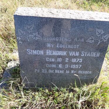 STADEN Simon Hendrik, van 1873-1957