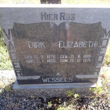 WESSELS Dirk 1876-1968 & Elizabeth 1881-1971