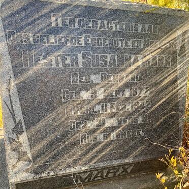 MARX Hester Susanna nee BERNARD 187?-1942