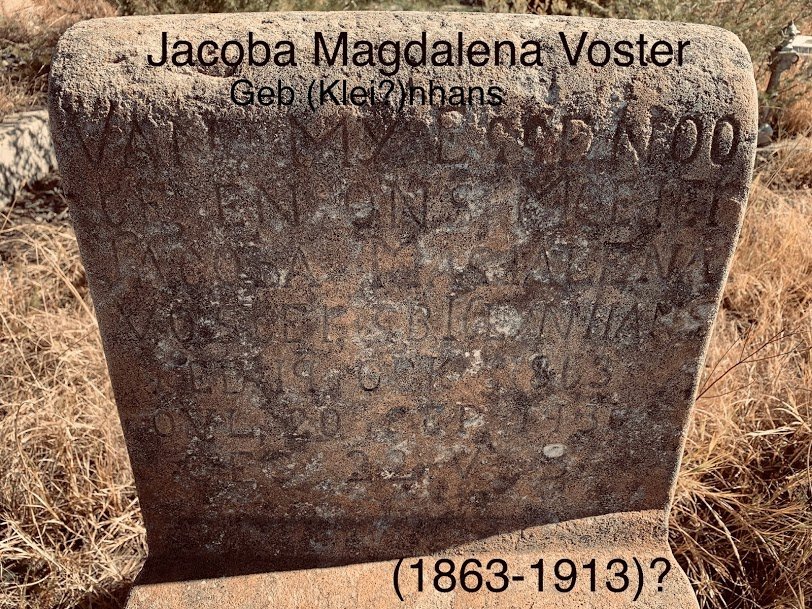 VOSTER Jacoba Magdalena nee KLEYNHANS 1863-1936