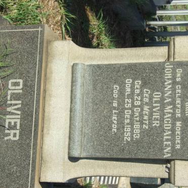 OLIVIER Johanna Magdalena nee MENTZ 1883-1952