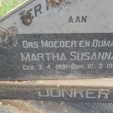 JONKER Martha Susanna 1891-1970