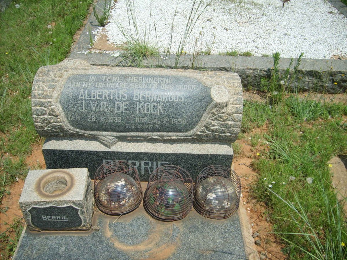 BERRIE Albertus Bernardus J.V.R. De Kock 1933-1959