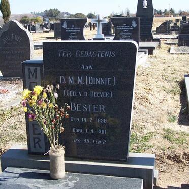 BESTER D.M.M. nee VAN DER HEEVER 1898-1981