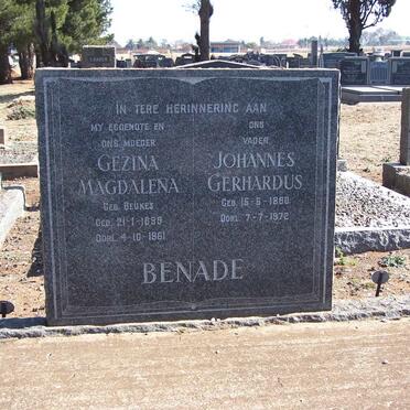 BENADE Johannes Gerhardus 1890-1972 &amp; Gezina Magdalena BEUKES 1899-1961