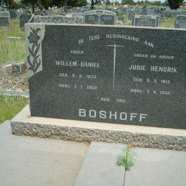 BOSHOFF Willem Daniel 1873-1962 :: BOSHOFF Jurie Hendrik 1915-1952
