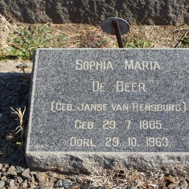 BEER Sophia Maria, de nee JANSE VAN RENSBURG 1885-1963