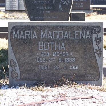 BOTHA Maria Magdalena nee MEYER 1898-1981