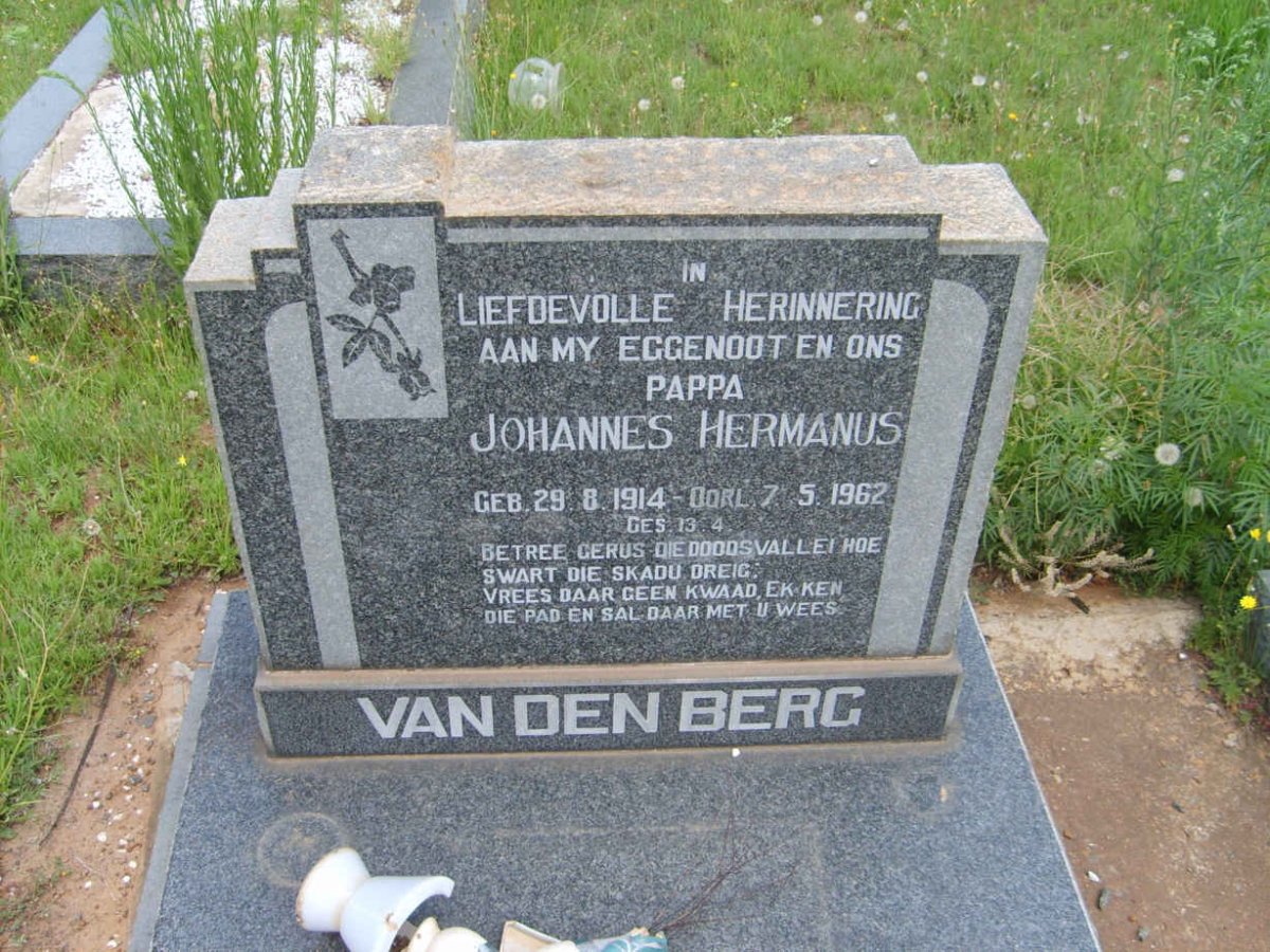 BERG Johannes Hermanus, van den 1914-1962