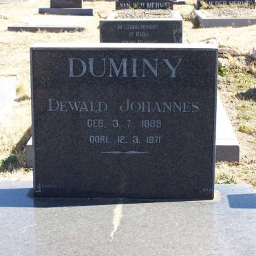 DUMINY Dewald Johannes 1889-1971