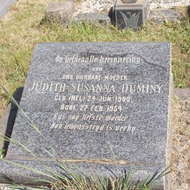 DUMINY Judith Susanna nee NEL  1900-1954