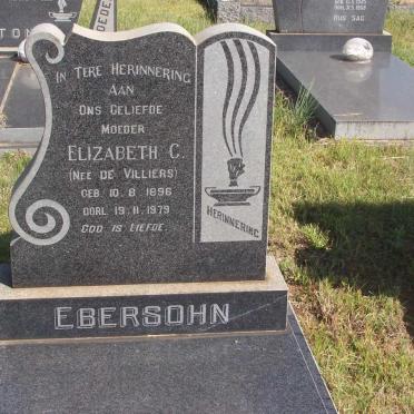 EBERSOHN Elizabeth C. nee DE VILLIERS 1890-1979