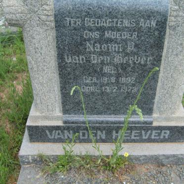 HEEVER Naomi P., van den nee NEL 1892-1973