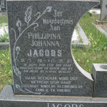 JACOBS Phillipina Johanna 1928-1987