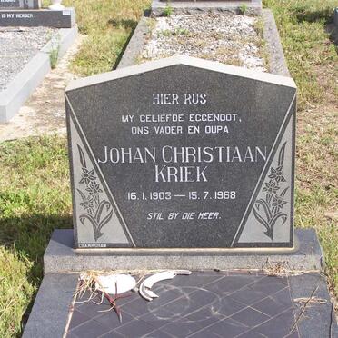 KRIEK Johan Christiaan 1903-1968
