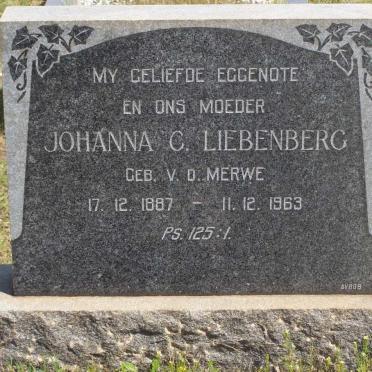 LIEBENBERG Johanna C. nee V.D. MERWE 1887-1963