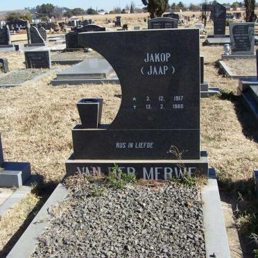 MERWE Jakop, van der 1917-1986