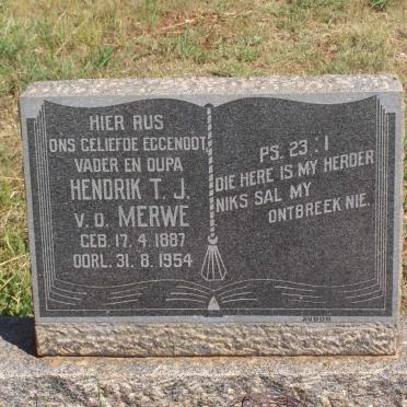 MERWE Hendrik T. J., van der  1887-1954