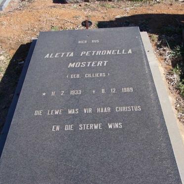 MOSTERT Aletta Johanna Petronella nee CILLIERS 1933-1989