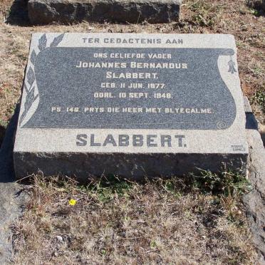 SLABBERT Johannes Bernardus 1877-1948
