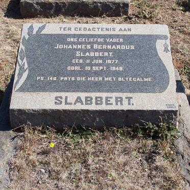 SLABBERT Johannes Bernardus 1877-1948