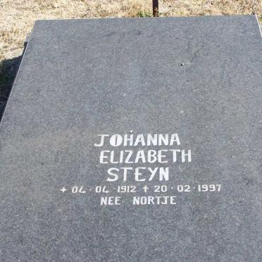 STEYN Johanna Elizabeth nee NORTJE 1912-1997