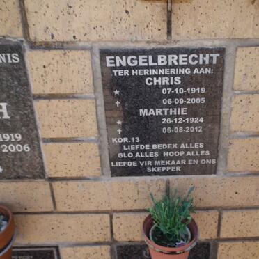 ENGELBRECHT Chris 1919-2005 &amp; Marthie 1924-2012