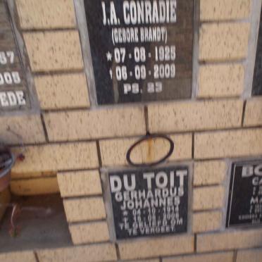 CONRADIE J.A. nee BRANDT 1925-2009