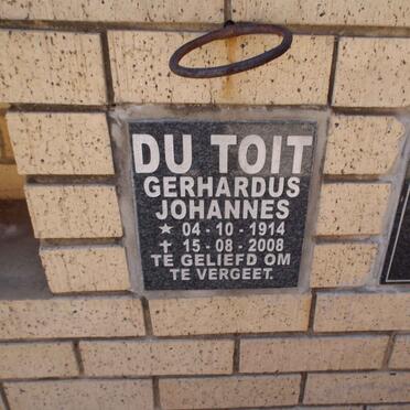 TOIT Gerhardus Johannes, du 1914-2008