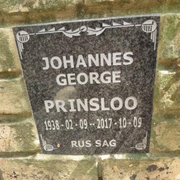 PRINSLOO Johannes George 1938-2017