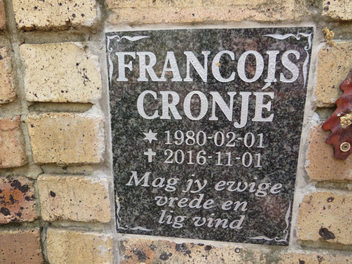 CRONJE Francois 1980-2016