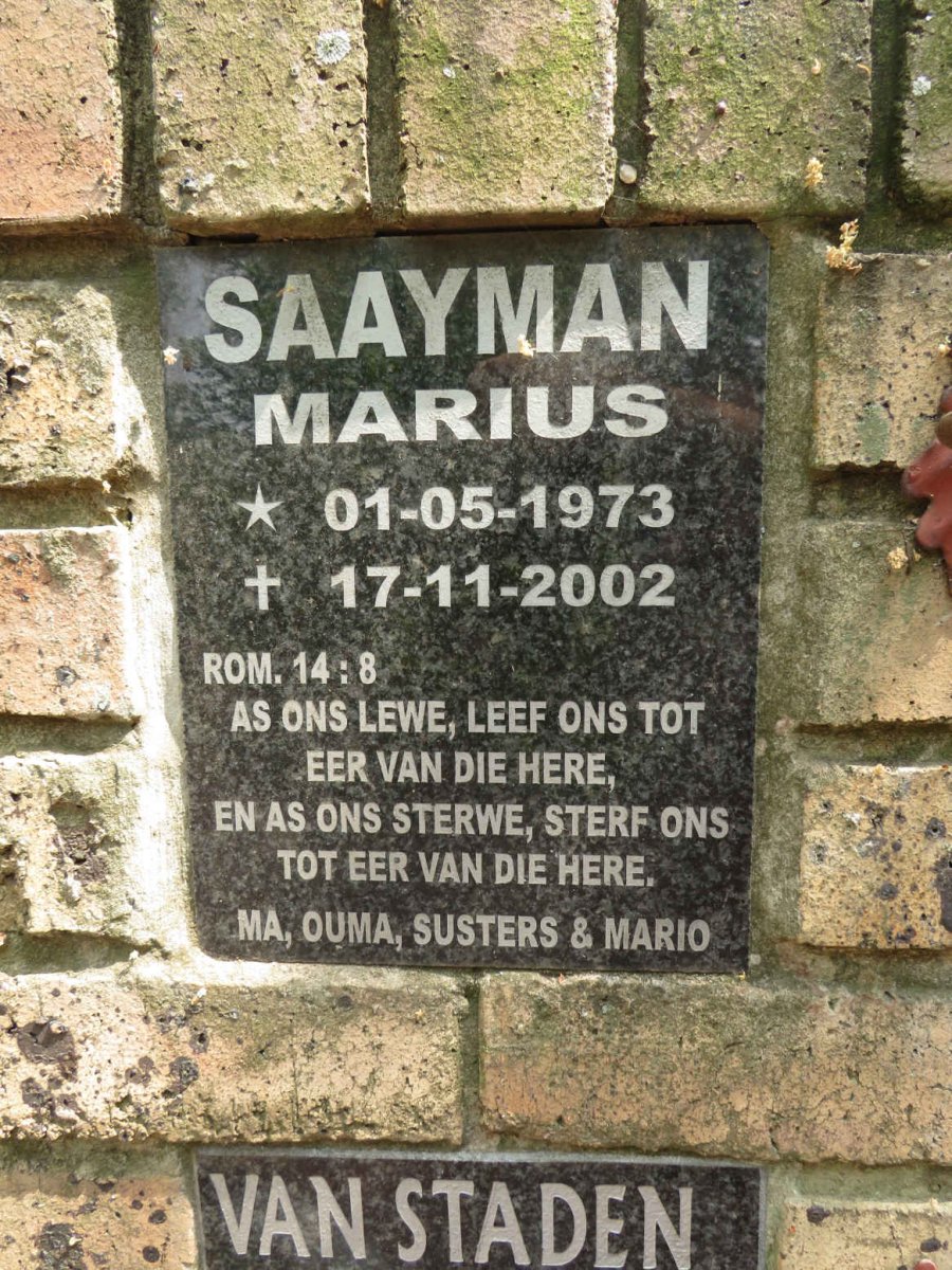 SAAYMAN Marius 1973-2002