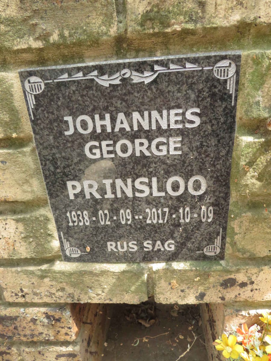 PRINSLOO Johannes George 1938-2017