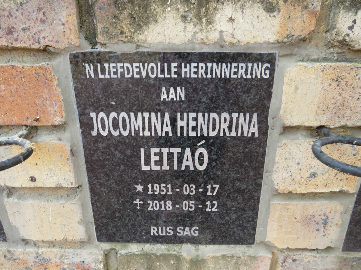 LEITAO Jocomina Hendrina 1951-2018