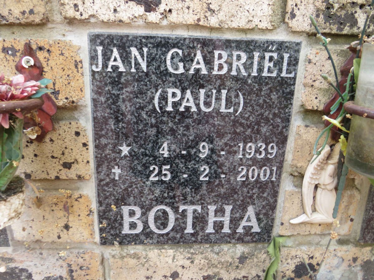 BOTHA Jan Gabriel 1939-2001