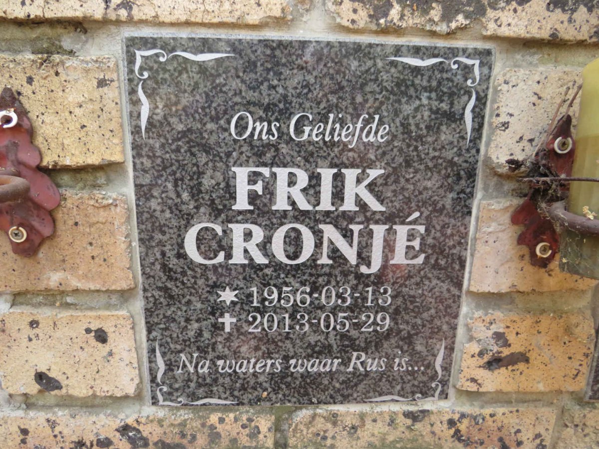 CRONJE Frik 1956-2013