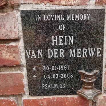MERWE Hein, van der 1961-2008