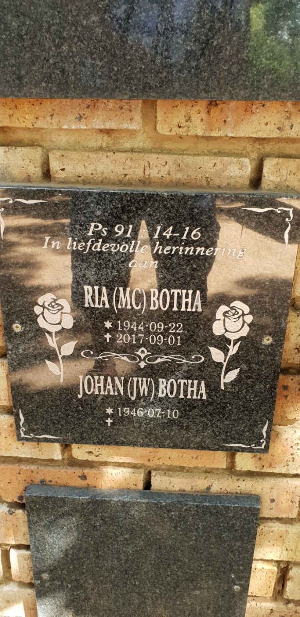 BOTHA J.W. 1946- &amp; M.C. 1944-2017