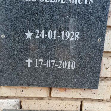 GELDENHUYS Eckie 1928-2010