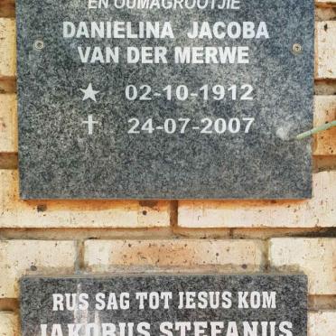 MERWE Danielina Jacoba, van der 1912-2007