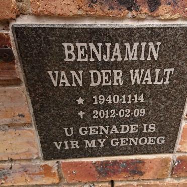 WALT Benjamin, van der 1940-2012