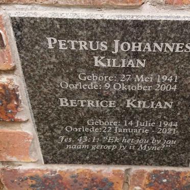 KILIAN Petrus Johannes 1941-2004 & Betrice 1944-2021